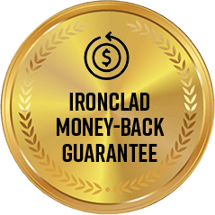 Gold seal for Boostaro's ironclad 60-day money-back guarantee.